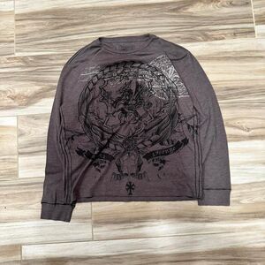 Affliction Men's Brown and Grey T-shirt